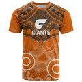 Giants Football T Shirt GWS Aboriginal Mix Polynesian Pattern LT14