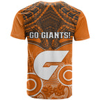Giants Football T Shirt GWS Aboriginal Mix Polynesian Pattern LT14