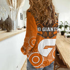 Giants Football Women Casual Shirt GWS Aboriginal Mix Polynesian Pattern LT14