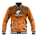 Personalised Giants Football Baseball Jacket GWS Aboriginal Mix Polynesian Pattern LT14