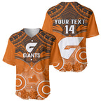 Personalised Giants Football Baseball Jersey GWS Aboriginal Mix Polynesian Pattern LT14