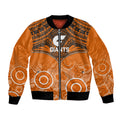 Personalised Giants Football Bomber Jacket GWS Aboriginal Mix Polynesian Pattern LT14