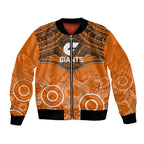 Personalised Giants Football Bomber Jacket GWS Aboriginal Mix Polynesian Pattern LT14