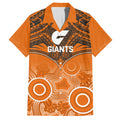 Personalised Giants Football Hawaiian Shirt GWS Aboriginal Mix Polynesian Pattern LT14