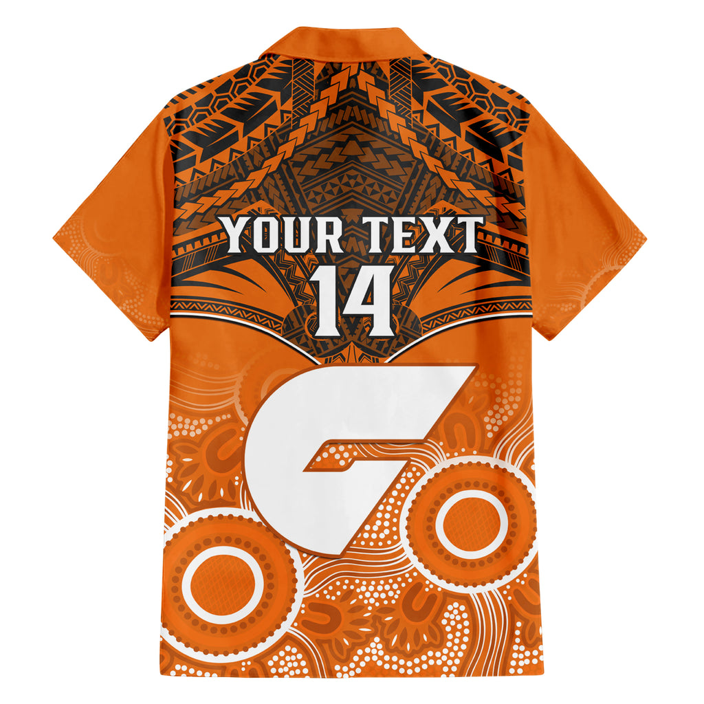 Personalised Giants Football Hawaiian Shirt GWS Aboriginal Mix Polynesian Pattern LT14