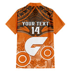 Personalised Giants Football Hawaiian Shirt GWS Aboriginal Mix Polynesian Pattern LT14