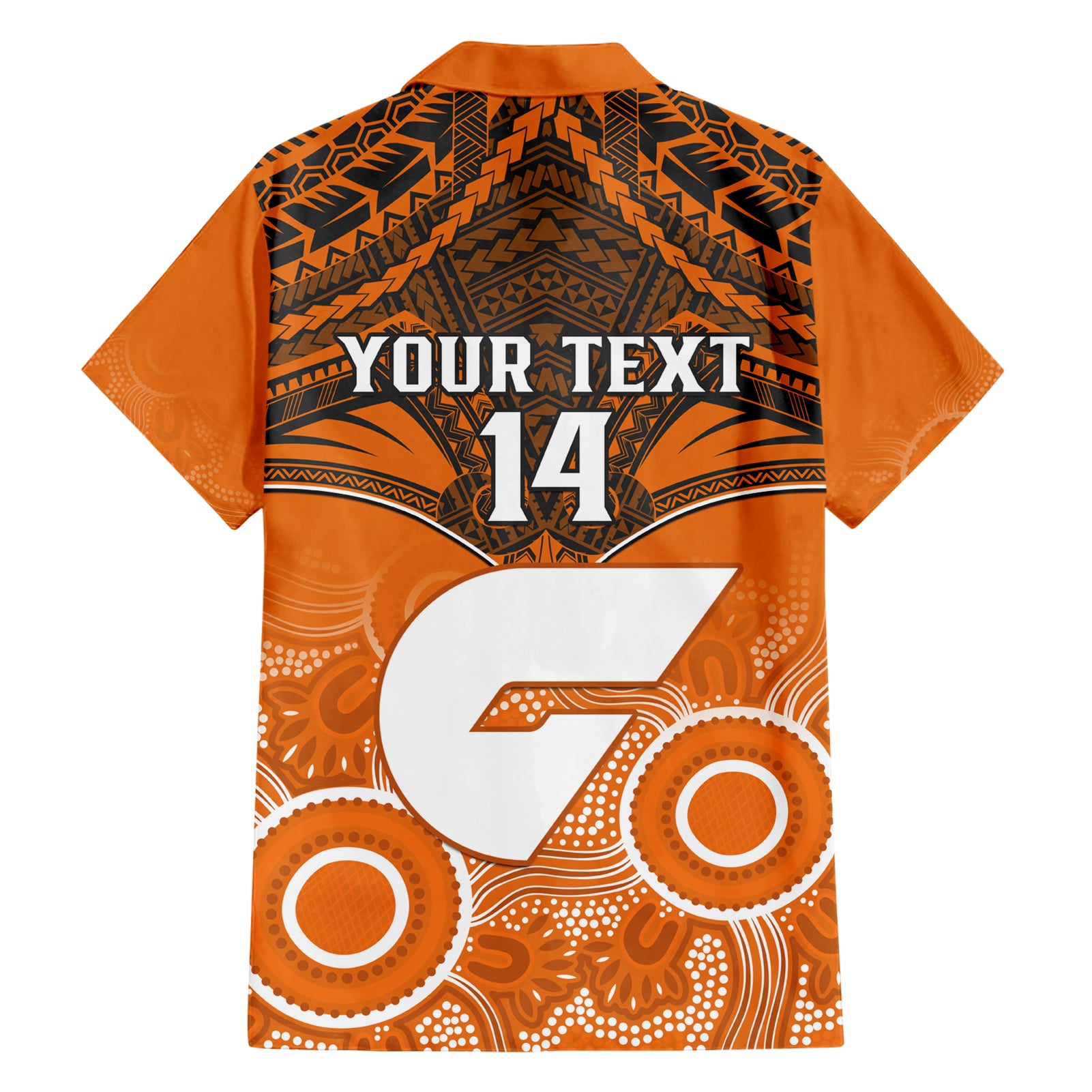 Personalised Giants Football Hawaiian Shirt GWS Aboriginal Mix Polynesian Pattern LT14