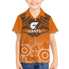 Personalised Giants Football Hawaiian Shirt GWS Aboriginal Mix Polynesian Pattern LT14