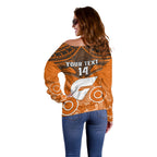 Personalised Giants Football Off Shoulder Sweater GWS Aboriginal Mix Polynesian Pattern LT14