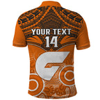 Personalised Giants Football Polo Shirt GWS Aboriginal Mix Polynesian Pattern LT14