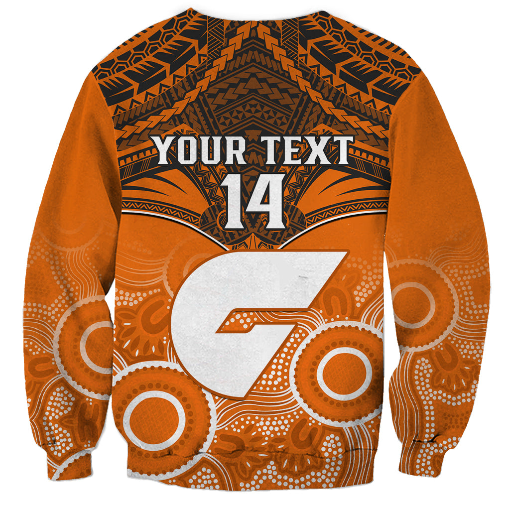 Personalised Giants Football Sweatshirt GWS Aboriginal Mix Polynesian Pattern LT14