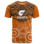 Personalised Giants Football T Shirt GWS Aboriginal Mix Polynesian Pattern LT14