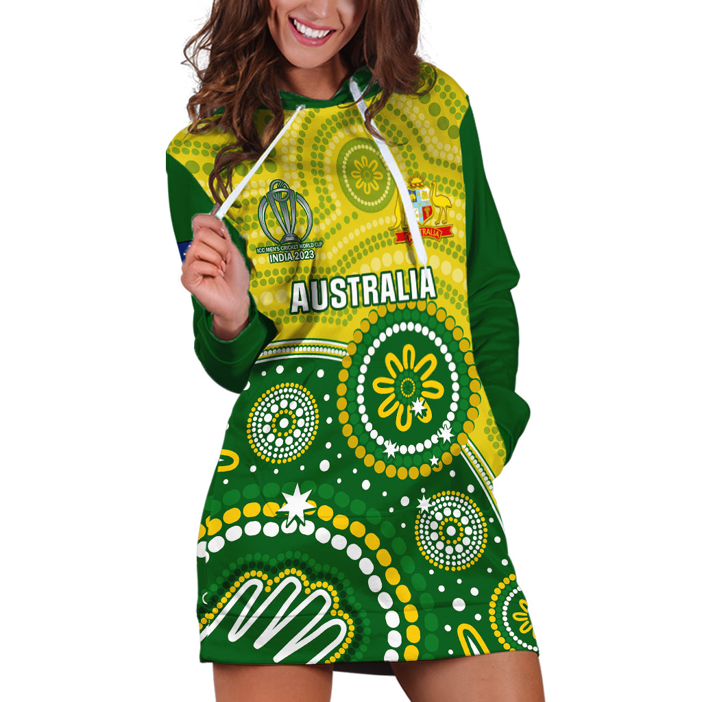 personalised-australia-cricket-hoodie-dress-aboriginal-2023-go-champions-world-cup