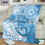 Personalised New Zealand Autism Awareness Blanket NZ Fern With Maori Koru Lizard