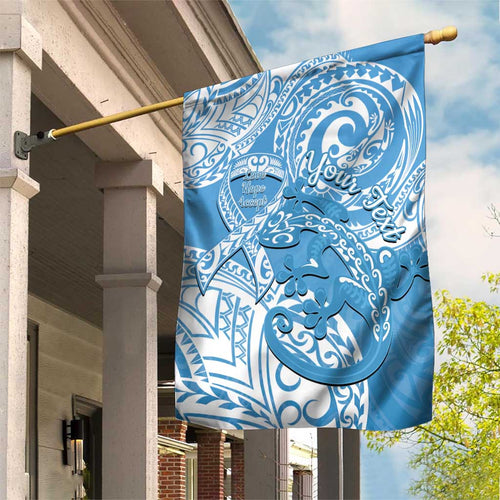 Personalised New Zealand Autism Awareness Garden Flag NZ Fern With Maori Koru Lizard