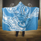 Personalised New Zealand Autism Awareness Hooded Blanket NZ Fern With Maori Koru Lizard