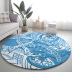 Personalised New Zealand Autism Awareness Round Carpet NZ Fern With Maori Koru Lizard