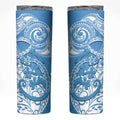 New Zealand Autism Awareness Skinny Tumbler NZ Fern With Maori Koru Lizard