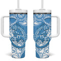 New Zealand Autism Awareness Tumbler With Handle NZ Fern With Maori Koru Lizard