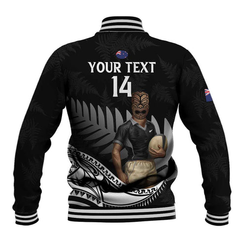 Custom New Zealand Silver Fern Rugby Baseball Jacket 2024 Aotearoa Maori Mascot Go All Black