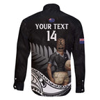 Custom New Zealand Silver Fern Rugby Family Matching Off Shoulder Short Dress and Hawaiian Shirt 2024 Aotearoa Maori Mascot Go All Black