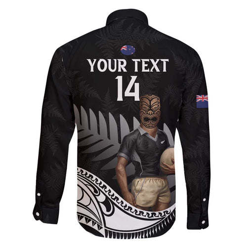 Custom New Zealand Silver Fern Rugby Family Matching Off Shoulder Short Dress and Hawaiian Shirt 2024 Aotearoa Maori Mascot Go All Black