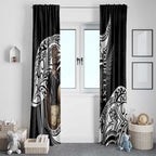 Custom New Zealand Silver Fern Rugby Window Curtain 2024 Aotearoa Maori Mascot Go All Black