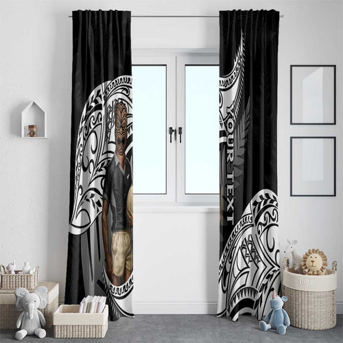 Custom New Zealand Silver Fern Rugby Window Curtain 2024 Aotearoa Maori Mascot Go All Black