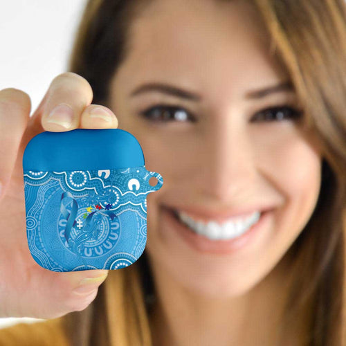 Australia Indigenous AirPods Case Blue Ribbon Lizards Autism Awareness - Aussie Hoodie
