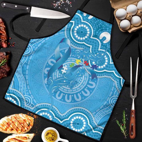 Australia Indigenous Apron Blue Ribbon Lizards Autism Awareness - Aussie Hoodie