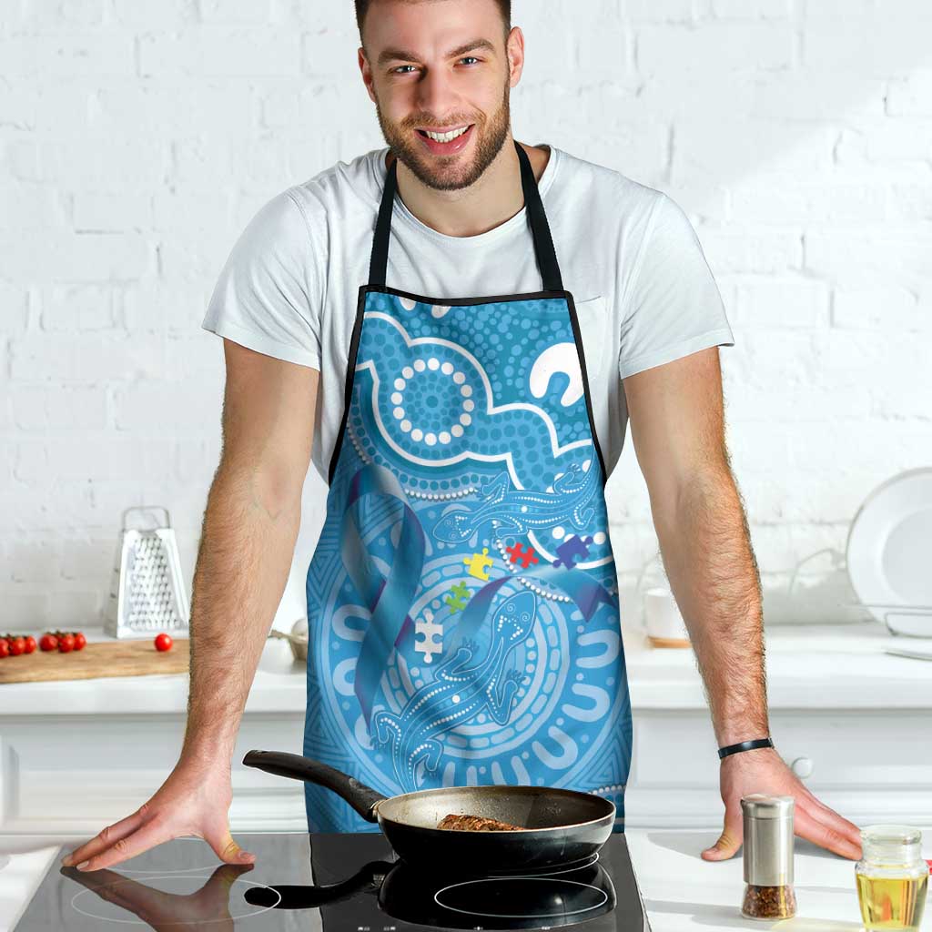 Australia Indigenous Apron Blue Ribbon Lizards Autism Awareness - Aussie Hoodie