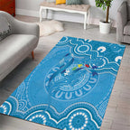 Australia Indigenous Area Rug Blue Ribbon Lizards Autism Awareness - Aussie Hoodie