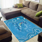 Australia Indigenous Area Rug Blue Ribbon Lizards Autism Awareness - Aussie Hoodie