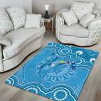 Australia Indigenous Area Rug Blue Ribbon Lizards Autism Awareness - Aussie Hoodie