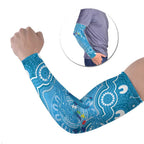 Australia Indigenous Arm Sleeves Blue Ribbon Lizards Autism Awareness - Aussie Hoodie