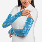 Australia Indigenous Arm Sleeves Blue Ribbon Lizards Autism Awareness - Aussie Hoodie
