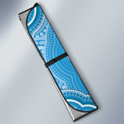 Australia Indigenous Auto Sun Shade Blue Ribbon Lizards Autism Awareness - Aussie Hoodie