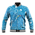 Australia Indigenous Baseball Jacket Blue Ribbon Lizards Autism Awareness - Aussie Hoodie
