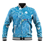 Australia Indigenous Baseball Jacket Blue Ribbon Lizards Autism Awareness - Aussie Hoodie