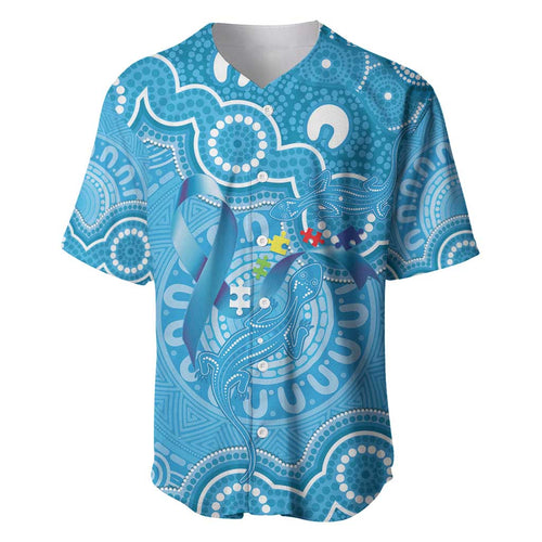 Australia Indigenous Baseball Jersey Blue Ribbon Lizards Autism Awareness - Aussie Hoodie