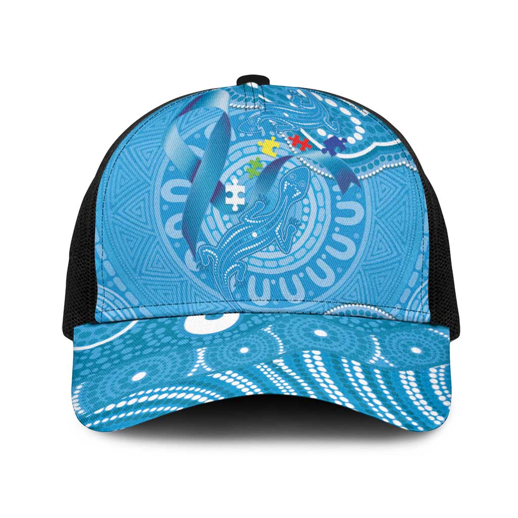 Australia Indigenous Baseball Net Cap Blue Ribbon Lizards Autism Awareness - Aussie Hoodie