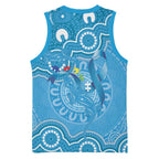 Australia Indigenous Basketball Jersey Blue Ribbon Lizards Autism Awareness - Aussie Hoodie