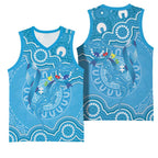Australia Indigenous Basketball Jersey Blue Ribbon Lizards Autism Awareness - Aussie Hoodie