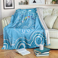 Australia Indigenous Blanket Blue Ribbon Lizards Autism Awareness - Aussie Hoodie
