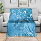Australia Indigenous Blanket Blue Ribbon Lizards Autism Awareness - Aussie Hoodie