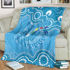 Australia Indigenous Blanket Blue Ribbon Lizards Autism Awareness - Aussie Hoodie