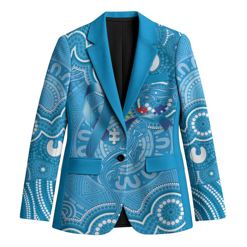 Australia Indigenous Blazer Blue Ribbon Lizards Autism Awareness - Aussie Hoodie