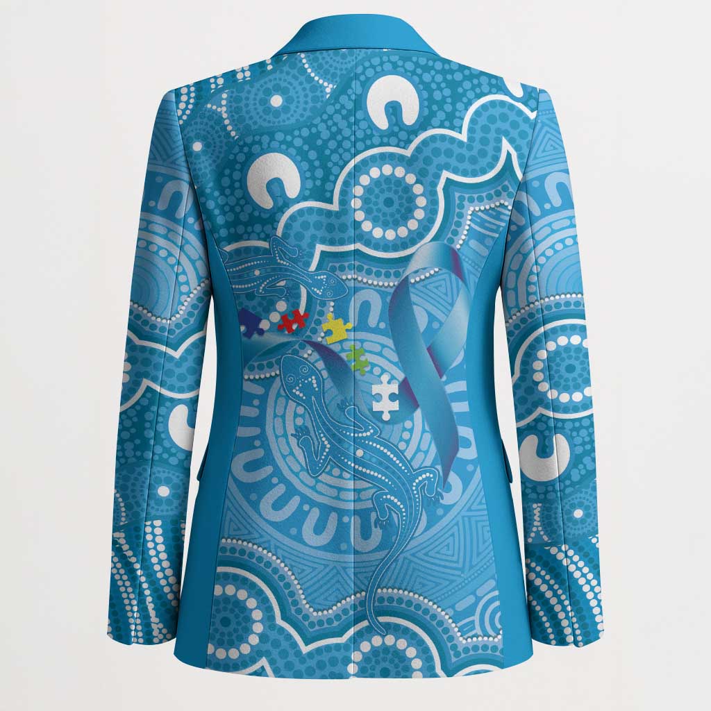 Australia Indigenous Blazer Blue Ribbon Lizards Autism Awareness - Aussie Hoodie