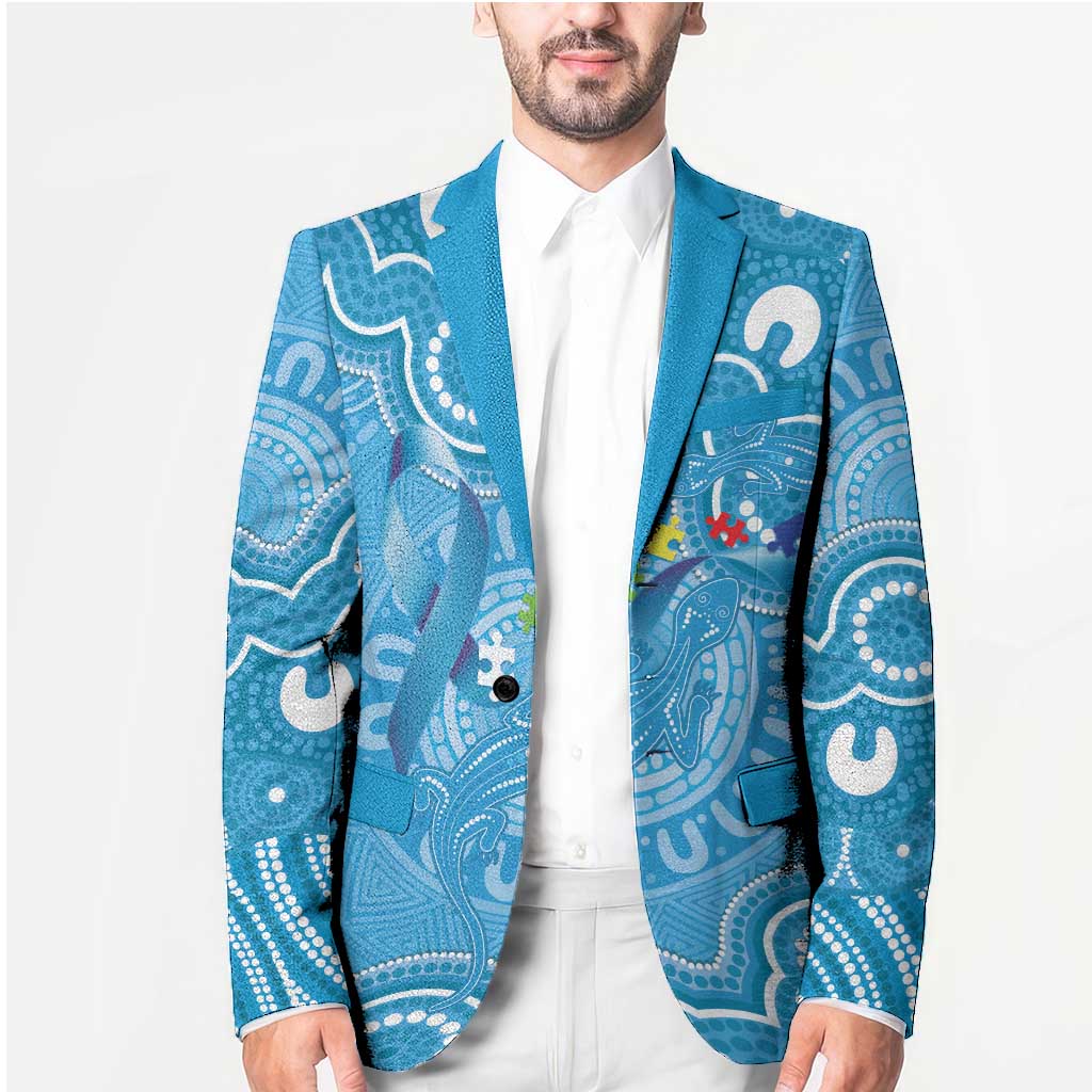 Australia Indigenous Blazer Blue Ribbon Lizards Autism Awareness - Aussie Hoodie
