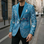 Australia Indigenous Blazer Blue Ribbon Lizards Autism Awareness - Aussie Hoodie
